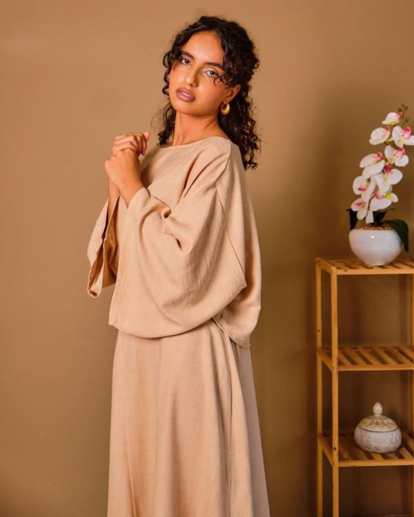 Ensemble jupe en lin naturel Sahara
