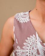 Ensemble deux pièces brodé Nude crème 