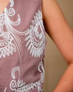 Ensemble deux pièces brodé Nude crème 