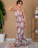 Ensemble deux pièces brodé Nude crème 