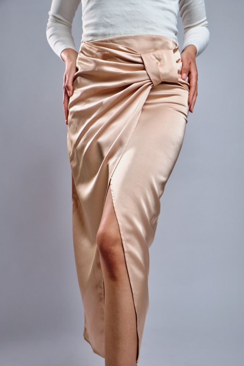 Jupe gold détail noeud