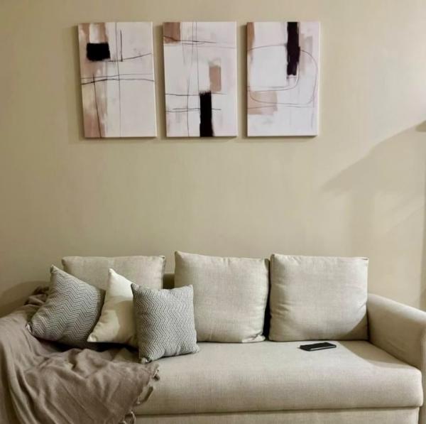 Art contemporain Beige & noir 