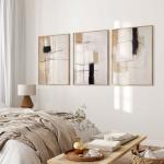 Art contemporain Beige & noir 