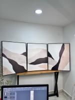 Abstrait Montagne Beige Noir 