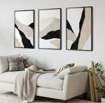 Abstrait Montagne Beige Noir 