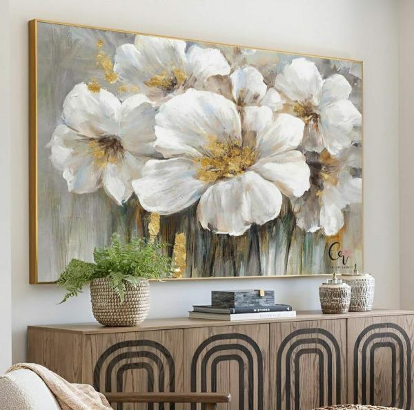 Abstract white flowers 