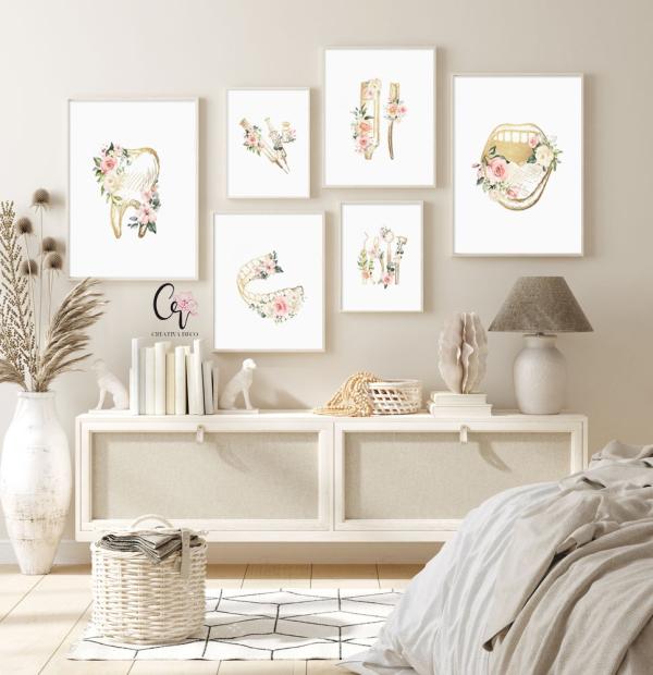 Dentiste Floral ( 6 de tailles différentes  )