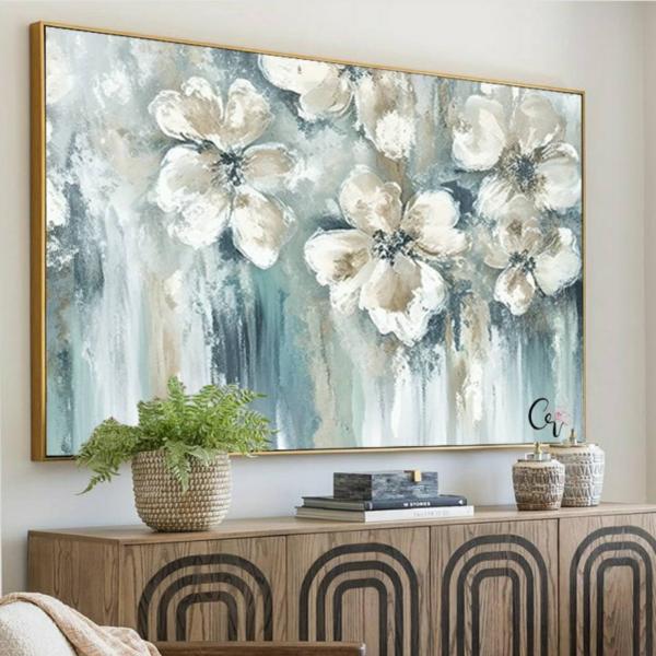 Fleurs bleu ciel et blanc 