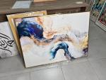 Abstrait poussière nuance bleu et beige  