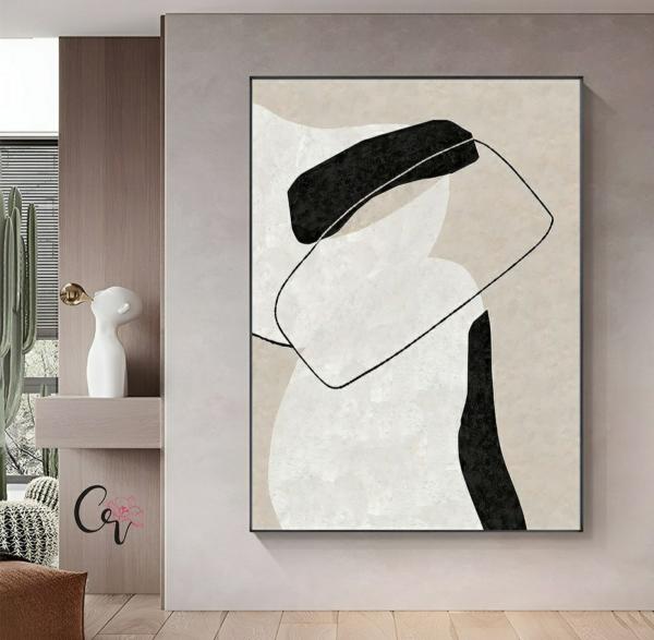 Abstrait noir & beige 