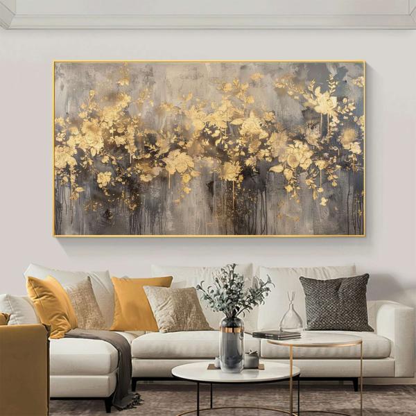 Abstract Flower Gold 