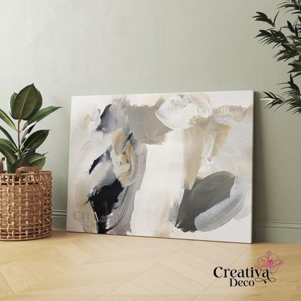 Painting abstract black & beige 