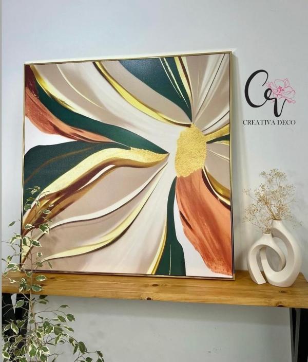 Fleur orange vert 