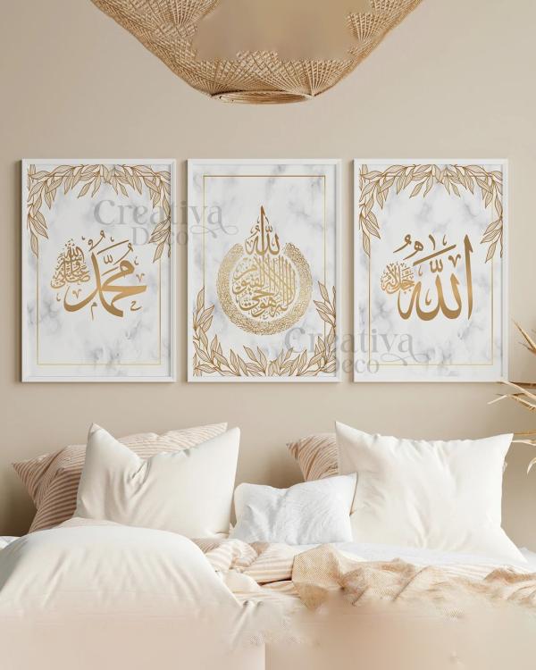 Islamique doré fond marbré 