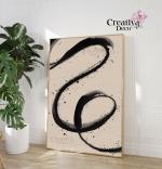Abstrait beige avec effet pinceau noir  
