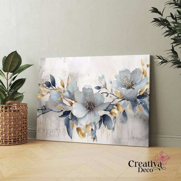 Fleurs Bleu-Gris 