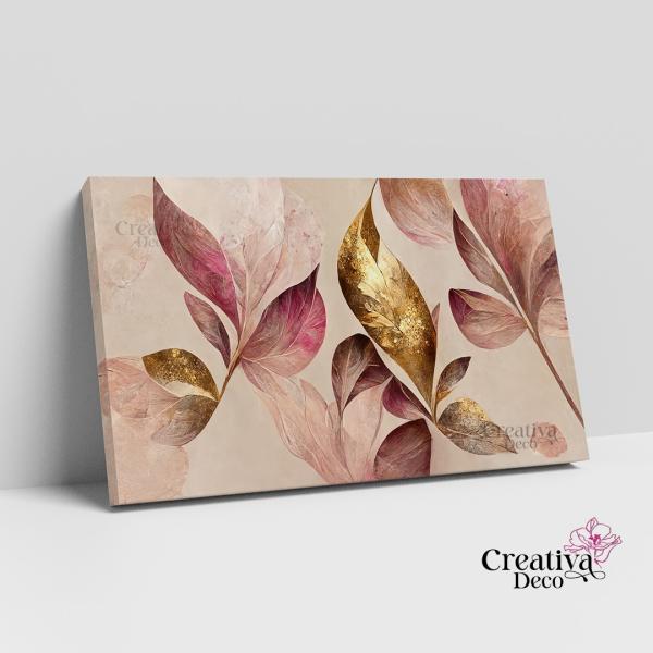 Feuille rose doré long 