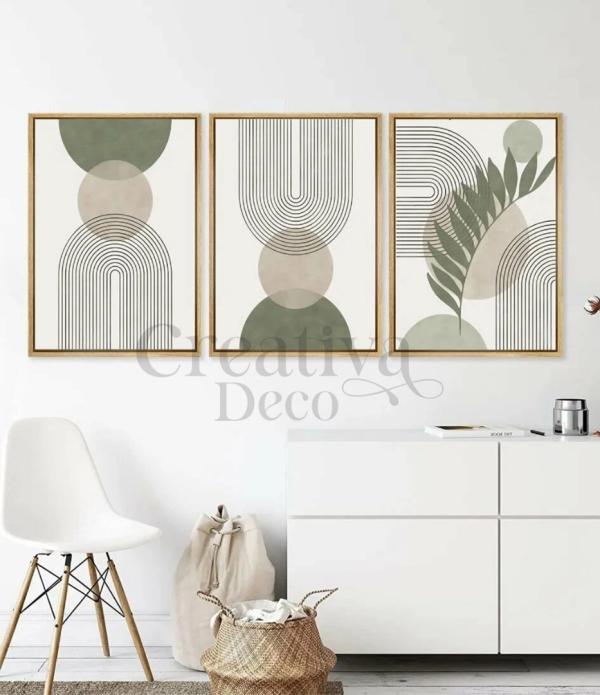 Minimaliste Vert sauge & beige 