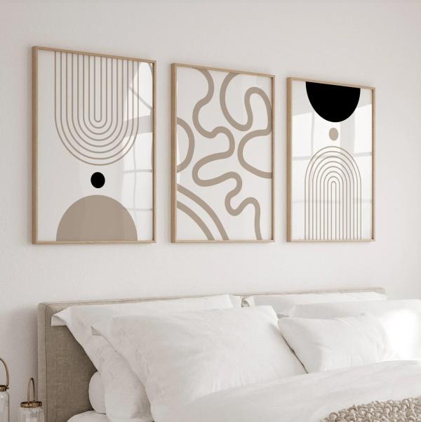 Zigzag beige & noir minimaliste