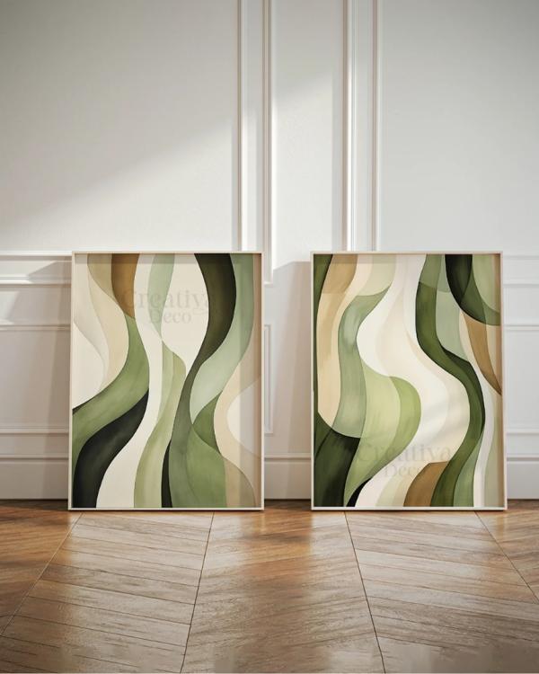 Abstrait Wavy Verde 