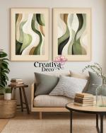 Abstrait Wavy Verde 