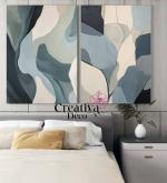 Duo  Abstrait nuance Bleu , gris , beige 