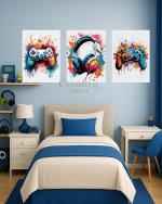 Gaming jeux vidéo colorée 