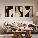 Vague Abstrait Beige Noir 