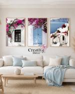 Santorini – Bougainvilliers & portes bleues plage 