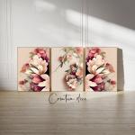 Floral fushia vert 